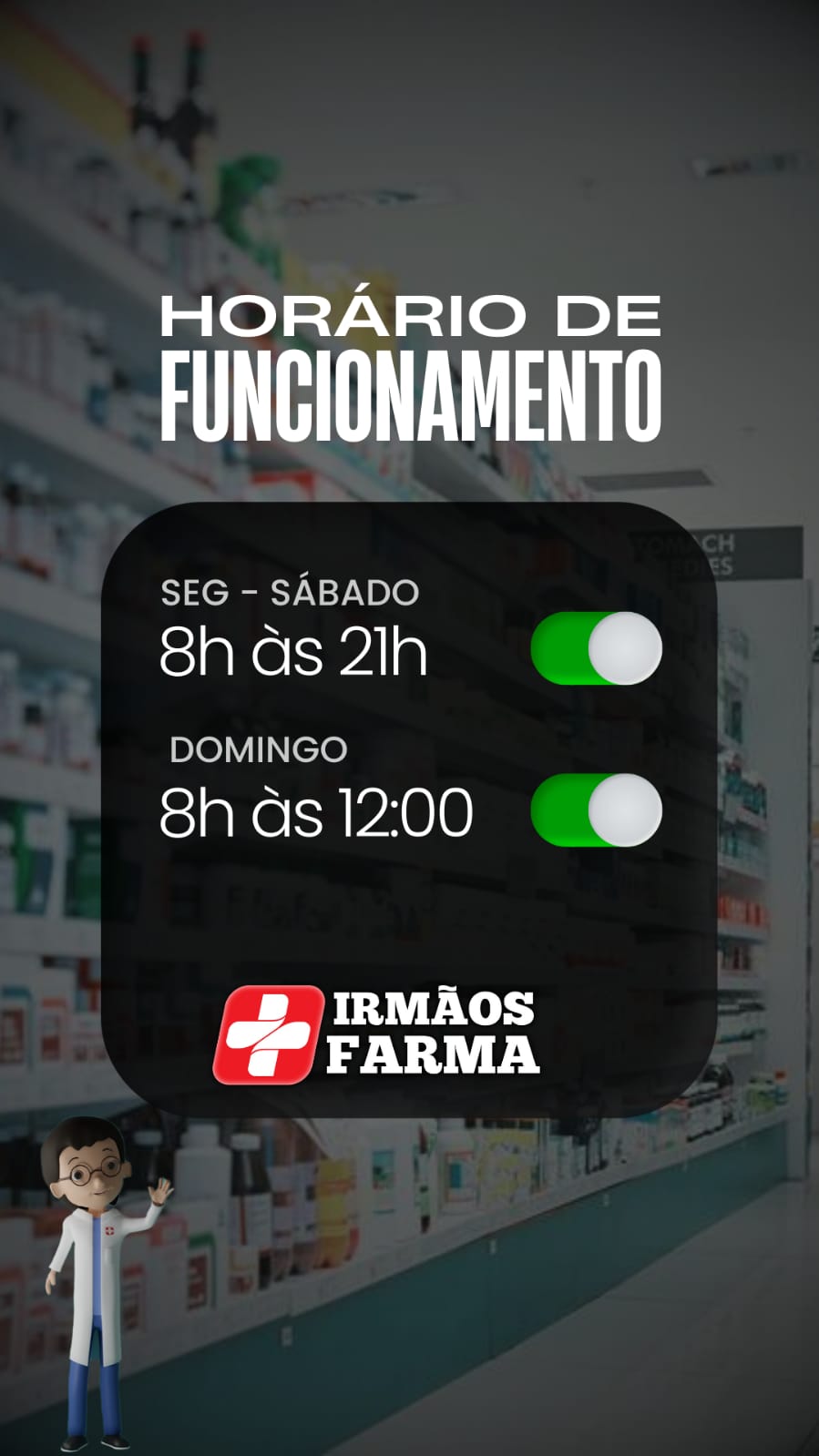 irmaos farma horario de funcionamento
